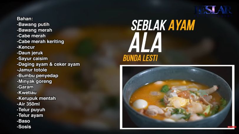 Lesti Kejora masak seblak ayam.