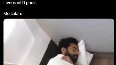 Meme-meme Ledek Salah, Dibilang Tidur Saat Liverpool Pesta Gol
