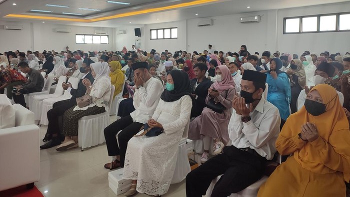 Polres Bogor gelar acara pernikahan massal untuk warga, Sabtu (27/8/2022).