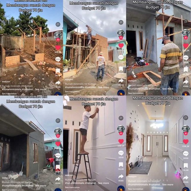 Dalam unggahan yang viral, dia merekam tanah kosong yang akan dijadikan rumah miliknya. Memberanikan diri membangun rumah dengan budget Rp 70 juta, tulis akun TikTok @wakjon5.  Foto: Dok. TikTok @wakjon5.