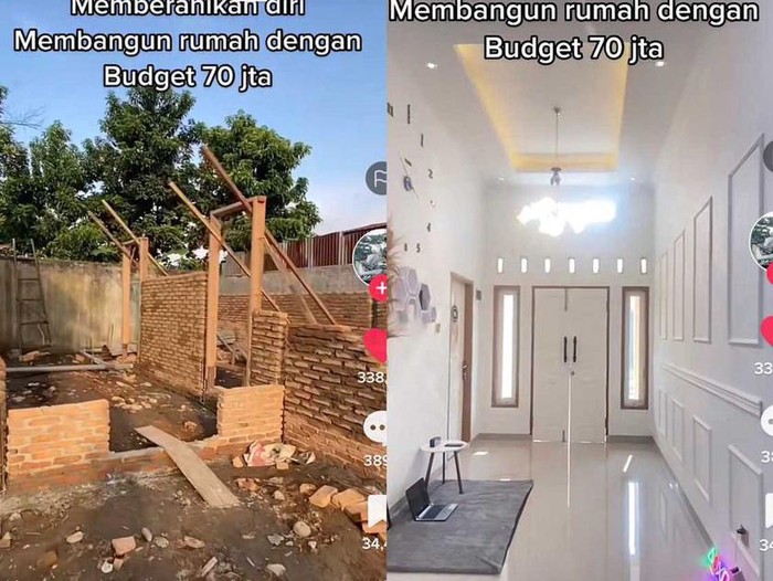 Pria ini menceritakan pengalamannya membangun rumah dengan budget Rp 70 juta, viral di media sosial.