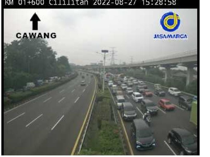Screenshot CCTV Tol Jagorawi dan Tol Dalam Kota via aplikasi Travoy