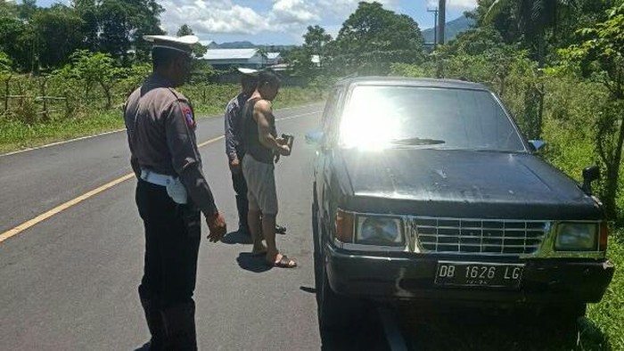 Polisi mengamankan sopir Panther inisial GR (33) di Bitung Sulawesi Utara (Sulut).