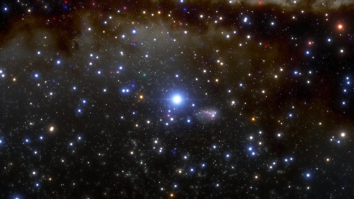 This is an illustration of R136a1, the largest known star in the Universe, which resides inside the Tarantula Nebula in the Large Magellanic Cloud. By harnessing the capabilities of the 8.1-meter Gemini South telescope in Chile, a team of astronomers has obtained the sharpest image ever of this colossal star.