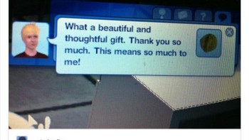 Dikasih selada doang sih, tapi Sim-nya benar-benar baik hati ya sampai terharu begitu. Foto: TheSims_Memes via Bored Panda