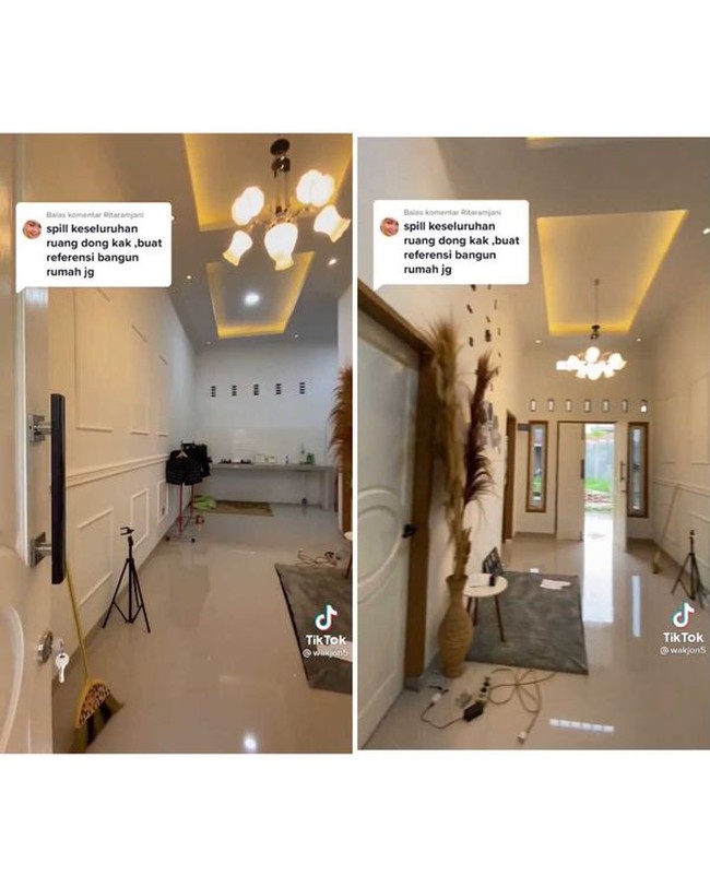 Wolipop sudah menghubungi Hanafi atau akrab disapa Wak Jon yang viral membangun rumah dengan budget Rp 70 juta di TikTok. Ia menjelaskan konsep rumah impian yang ada di video TikTok miliknya. Mengambil konsep rumah minimalis dan desain ala Eropa, yang bernuansa serba putih. Ide dan konsep kebetulan dari saya sendiri, saya sudah lama mendesain rumah ini, ungkap Hanafi kepada Wolipop, Jumat (26/8/2022). Foto: Dok. TikTok @wakjon5.