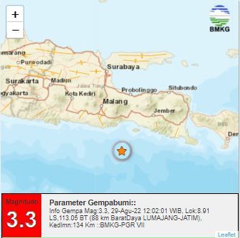 gempa lumajang 3,3