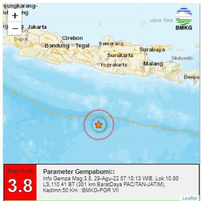 gempa Pacitan 3,8