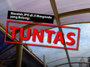 Before-After Perbaikan JPO di Jl Margonda Depok yang Bolong