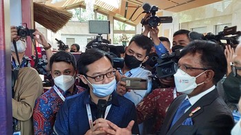 Johnny mengatakan beberapa perusahaan swasta hadir dalam ITF kali ini. Seluruh delegasi G20 yang hadir bisa bertukar ide bahkan berkolaborasi untuk menghasilkan terobosan. Foto: Fino Yurio Kristo/detikinet