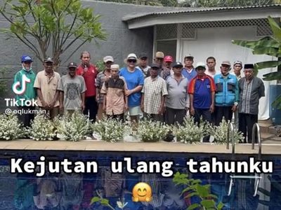 8 Momen Kejutan Ultah ke-38 Okky Lukman, Tamunya Bapak-bapak Tukang Becak