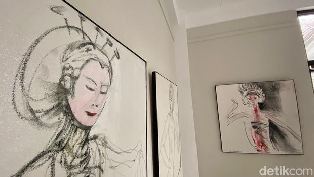 Pameran lukisan karya Azisi Adi di Studio Jeihan.