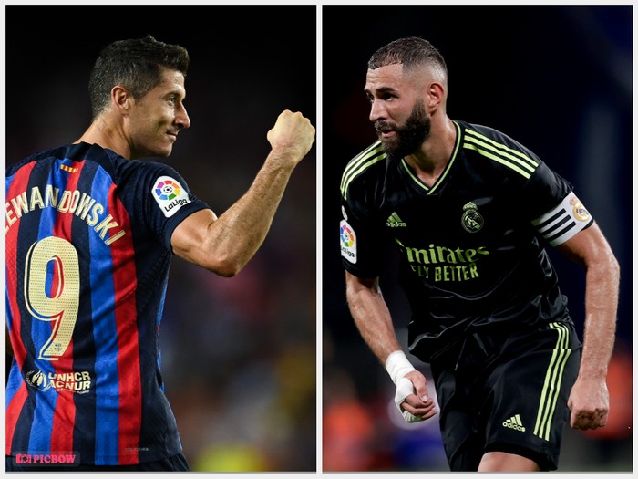 robert lewandowski karim benzema barcelona real madrid laliga liga spanyol