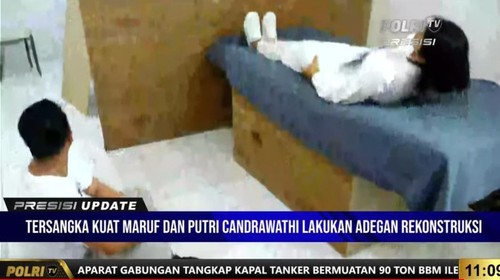 Adegan Putri Candrawathi dan Brigadir Yosua (YouTube Polri TV)