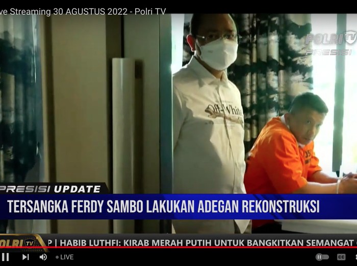 Ferdy Sambo pakai baju tahanan