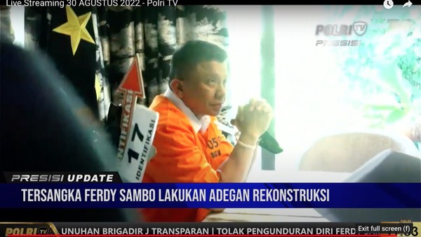 Momen Ferdy Sambo Tampil dengan Baju Tahanan Jalani Rekonstruksi