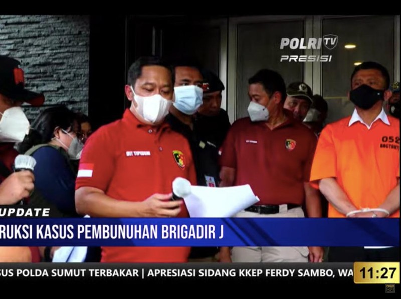 Irjen Ferdy Sambo saat Rekonstruksi Kasus Brigadir J