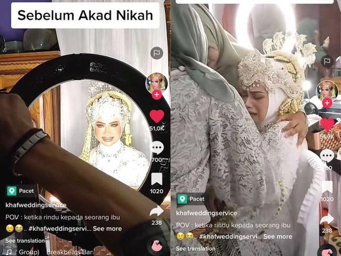 Pengantin wanita yang menangis usai akad nikah viral di media sosial. Pengantin wanita yang menangis usai akad nikah viral di media sosial.