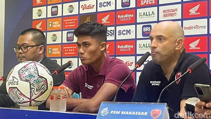 Prescon PSM usai kalahkan Persib 5-1. Dihadiri Pemain Ramadhan Sananta dan Pelatih Bernardo Tavares.