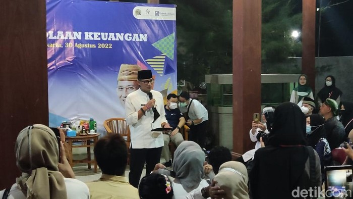 Sandiaga Uno di Sleman, Selasa (30/8/2022).