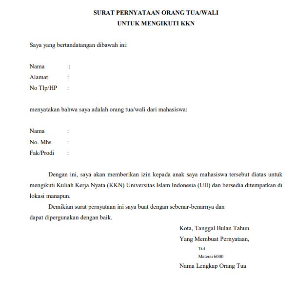 7 Contoh Surat Izin Orang Tua Untuk Berbagai Keperluan 