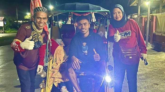 Yance Sayuri bersama Suporter PSM dalam perjalanan pulang ke Makassar usai mendukung PSM vs Persib di Parepare