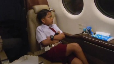 Gaya Farel Prayoga Berangkat Sekolah Naik Jet Pribadi dari Kalimantan