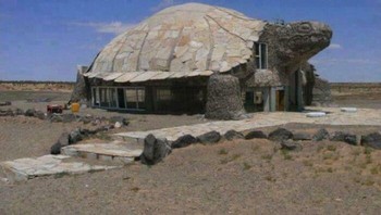 Siapa sangka bangunan berbentuk kura-kura ini merupakan kafe yang berlokasi di Taman Nasional Gurvansaikhan di Mongolia. Foto: Reddit via Bored Panda