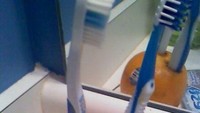 Siapa bilang buah jeruk hanya bisa dijadikan jus atau campuran makanan? Buktinya pria yang satu ini ciptakan toothbrush holder dari buah jeruk. Foto: Site News