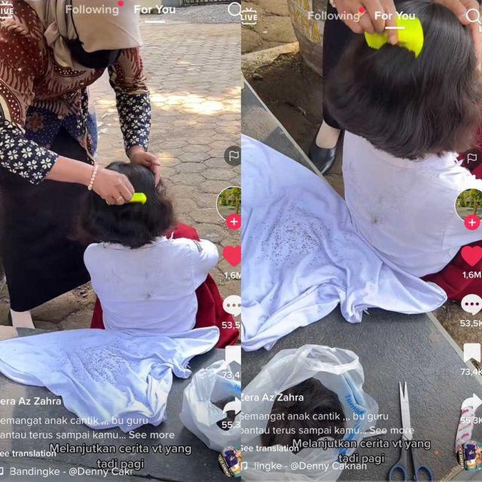 Kisah guru yang terpaksa memotong rambut anak muridnya dan membantu membuang kutu tuai pujian dari warganet.