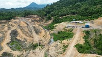 Pekerja mengoperasikan alat berat menyelesaikan tahap awal pembangunan. Rencananya, PLTA ini bakal memiliki sumber daya listrik yang terintegrasi dan menjadi sumber listrik utama Kawasan Industri dan Pelabuhan Internasional (KIPI) Tanah Kuning-Mangkupadi Kalimantan Utara.  