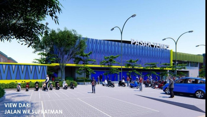 Desain Pasar Tempe Kabupaten Wajo, yang akan dilanjutkan pembangunannya.