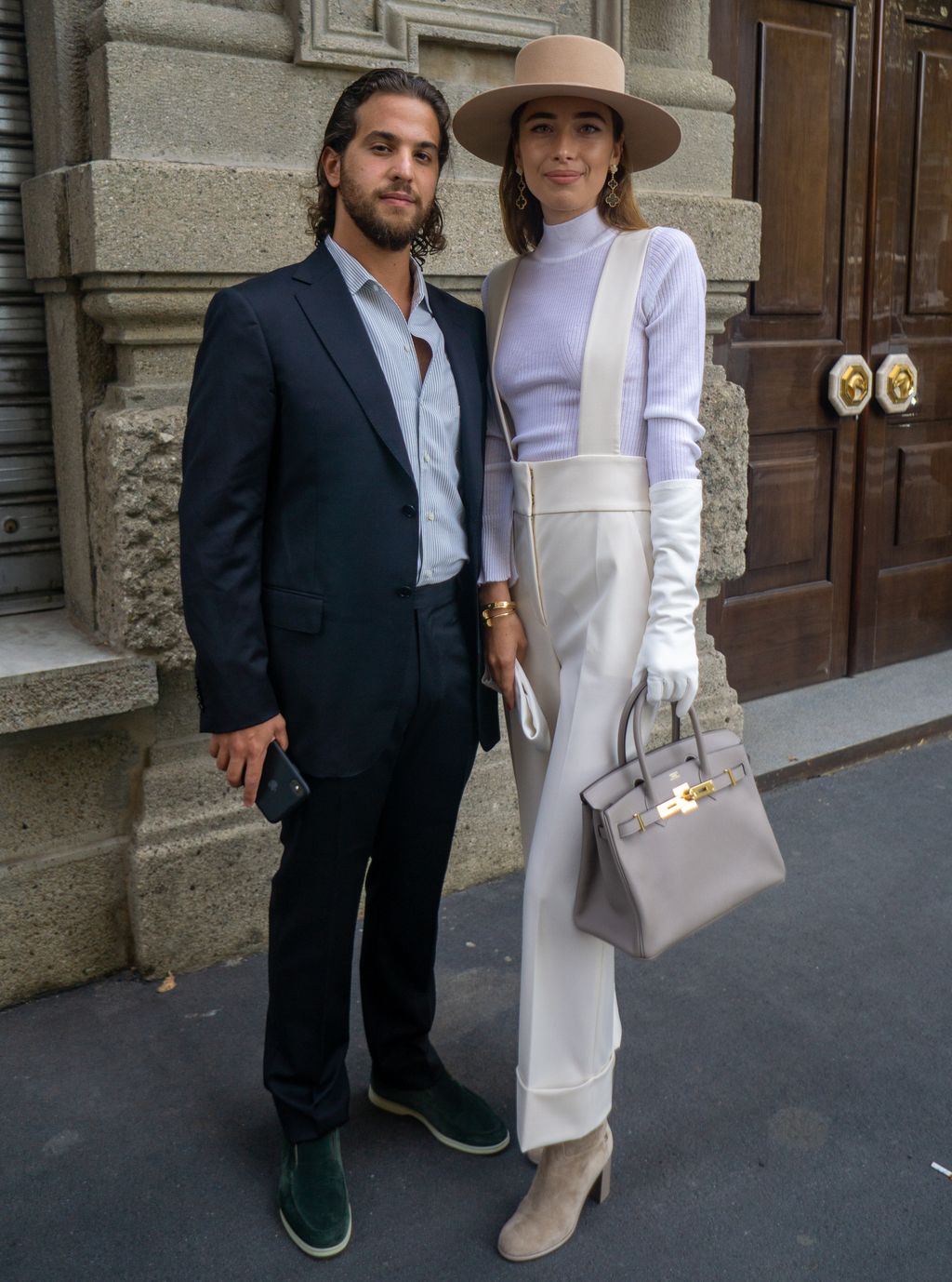 MILAN, ITALY - SEPTEMBER 18: Ahmad Masoud and Maria Masoud are seen during the Milan Fashion Week Spring/Summer 2020 on September 18, 2019 in Milan, Italy.  (Photo by Thaddaeus McAdams/GC Images)