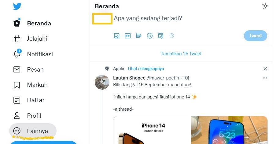 Ilustrasi cara private akun Twitter.