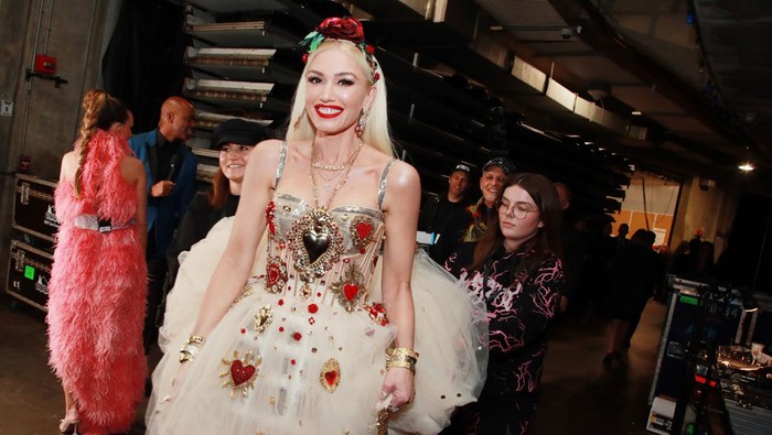 Gwen Stefani and the Harajuku girls during Paris Fashion Week Ready to Wear - Fall/Winter 2005 - Harpers Bazaar Party - Inside Arrivals at Plaza Athene in Paris, France. (Photo by Jean Baptiste Lacroix/WireImage)