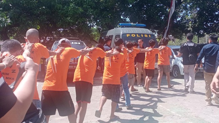 Jumpa pers Operasi Sikat Lipu Polda Sulsel.