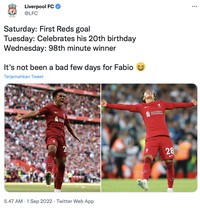 Liverpool menang secara dramatis di laga lanjutan Liga Inggris, usai meraih 3 poin lawa Newcastle United di menit-menit akhir pertandingan. Netizen pun serentak bersama Klopp Time!
