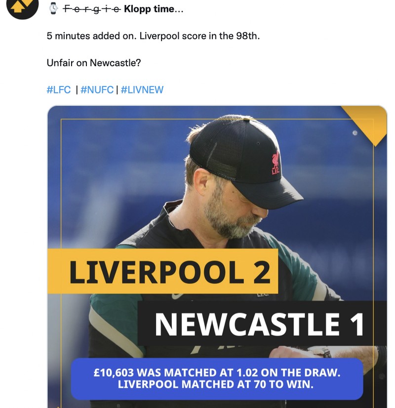 Liverpool menang secara dramatis di laga lanjutan Liga Inggris, usai meraih 3 poin lawa Newcastle United di menit-menit akhir pertandingan. Netizen pun serentak bersama Klopp Time!