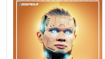 Meme Haaland sebagai robot. Sebelumnya, Haaland sudah menceplos tiga gol ke gawang Crystal Palace pada akhir pekan kemarin. Foto: Twitter