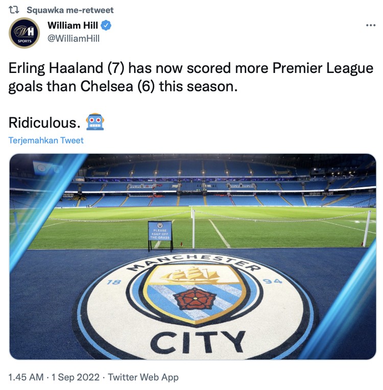 Penyerang anyar Man City, Earling Haaland, kembali membukukan hat-trick secara berturut-turut yang kali ini gawang Nottingham Forest jadi sasarannya.