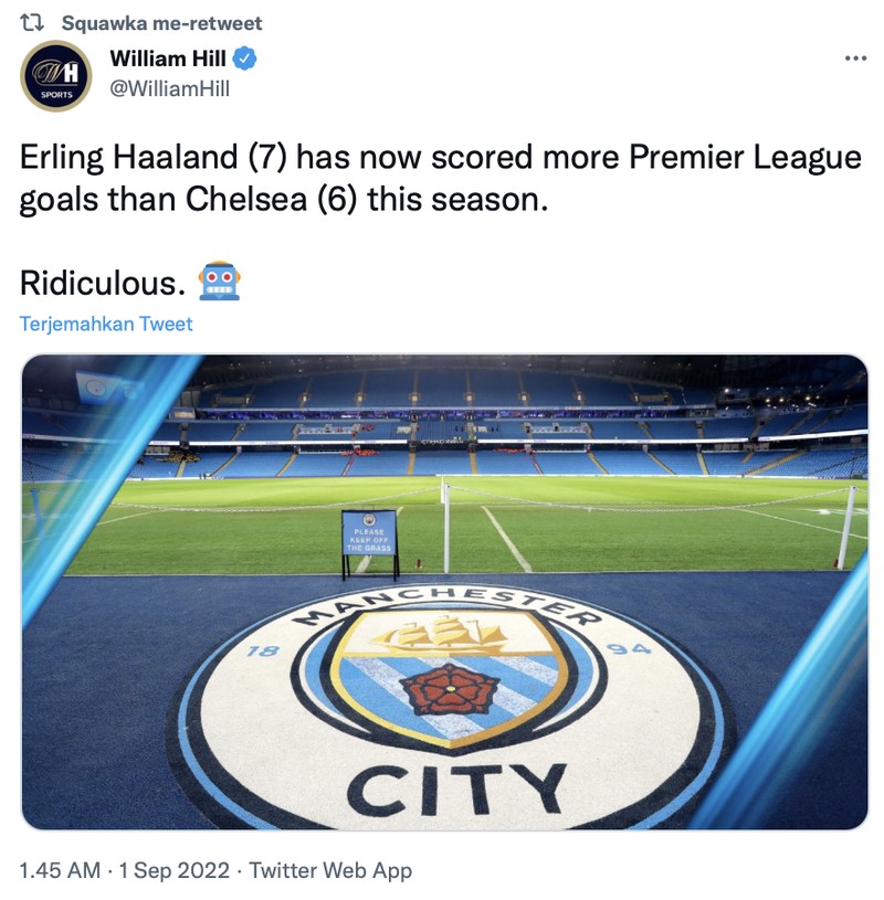 Penyerang anyar Man City, Earling Haaland, kembali membukukan hat-trick secara berturut-turut yang kali ini gawang Nottingham Forest jadi sasarannya.