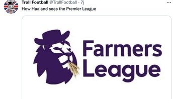 Padahal, Haaland adalah rekrutan anyar Man City pada musim panas ini. Bahkan ada yang menyangsikan kalau dia floop di Liga Inggris. Foto: Twitter