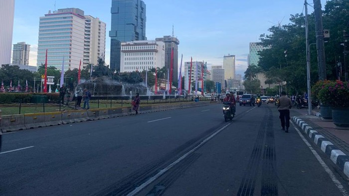 Massa GMNI bubarkan diri usai gelar demonstrasi di Patung Kuda (Mulia Budi-detikcom)