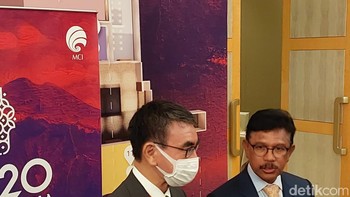 Pertemuan dengan Taro Kono selaku Menteri Transformasi Digital Jepang. Foto: Fino/detikinet