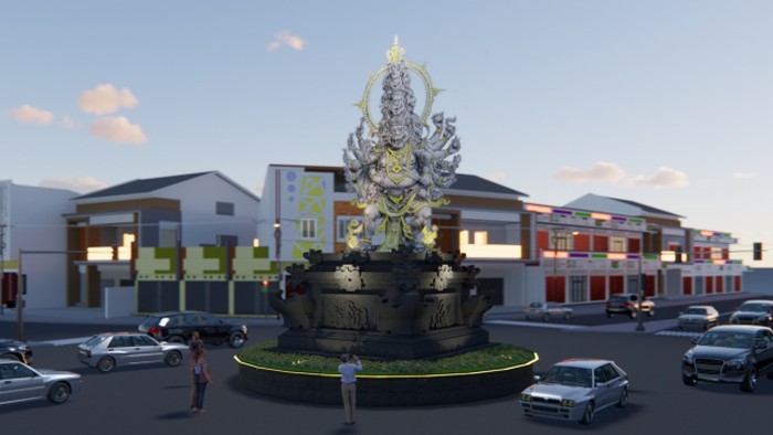 Pemkab Tabanan akan membangun ulang patung Wisnu Murti di bundaran Kediri, tempat patung Bung Karno semula didirikan. Simak penampakannya.