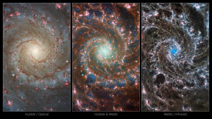 View of M74, otherwise known as the Phantom Galaxy, taken by the NASA/ESA/CSA James Webb Space Telescope, in this handout image released August 29, 2022. Webb’s sharp vision reveals delicate filaments of gas and dust in the spiral arms which wind outwards from the centre of this image.  NASA/ESA/CSA James Webb Space Telescope/Handout via REUTERS    THIS IMAGE HAS BEEN SUPPLIED BY A THIRD PARTY. MANDATORY CREDIT     TPX IMAGES OF THE DAY