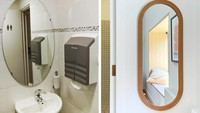 Kaca bisa memberi kesan elegan di setiap ruangan. Coba beri frame di kacanya supaya lebih enak dilihat. Foto: Dok. Brightside