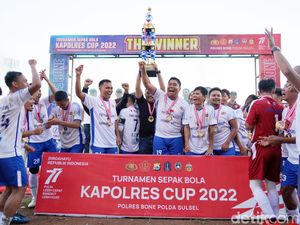 Kalahkan Tim Polres Bone, Tanete Riattang A Jawara Turnamen Kapolres Cup