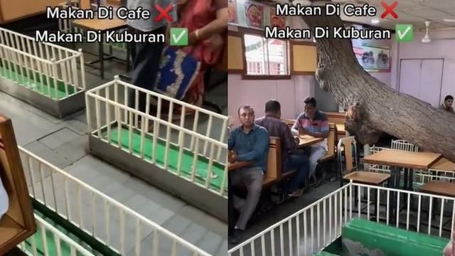 Warung makan di tengah kuburan