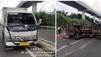 2 Mobil Boks Kecelakaan Di Tol Jagorawi Arah Cibubur Gegara Ban Pecah